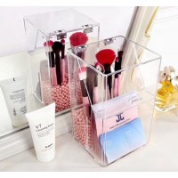 Clear acrylic box with lid for makeup brushes