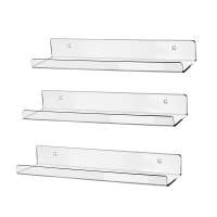 Clear Acrylic floating shelf for wall/Acrylic floating wall ledge shelf