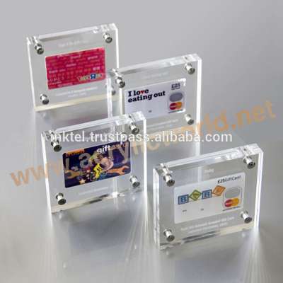 large acrylic cube photo frame/ clear acrylic frameless photo frame