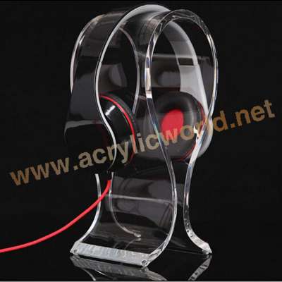 Acrylic Headset Headphone Stand Gaming Headphone Holder with Cable Organizer Transparent Acrylic Phone Display