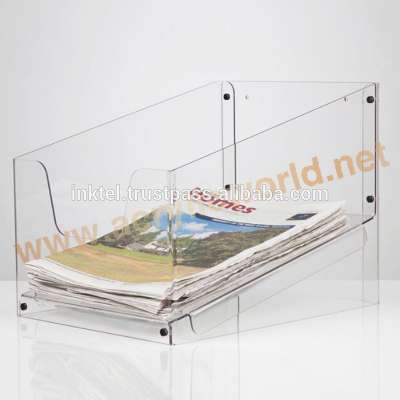 A4 Size Clear Transparent Leaflet Flyer Display Stand Acrylic Brochure