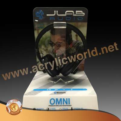 acrylic headphone display stand, headset display rack factory in china